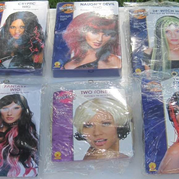 New In Bag    Bundle of 6 Halloween Wigs main image 5
